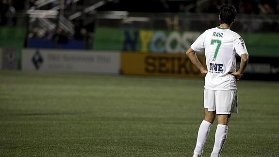 Raúl, en su último partido. 