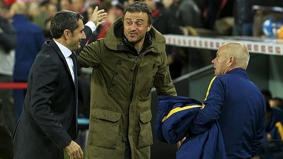 Luis Enrique, ante el Athletic. 