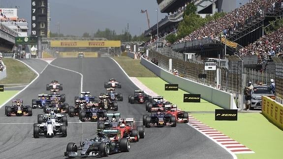 El circuito de Montmeló durante una carrera de F1. 