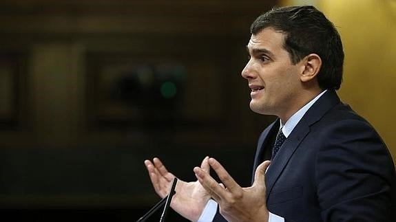 Albert Rivera, ayer en el Congreso. 