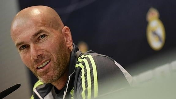 Zinedine Zidane, en rueda de prensa. 