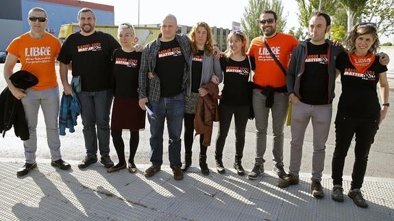 Los acusados, antes de entrar en la Audiencia Nacional.