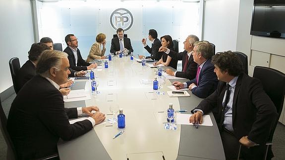 Mariano Rajoy, durante la reunión del Comité de Dirección. 