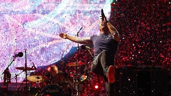Chris Martin, durante el concierto.