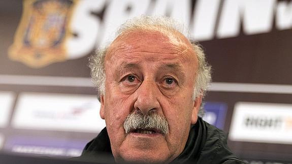 Vicente del Bosque, durante la rueda de prensa del martes. 