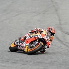 Marc Márquez, sobre el circuito de Montmeló.