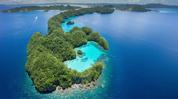 Vista de una de las islas de la Micronesia.