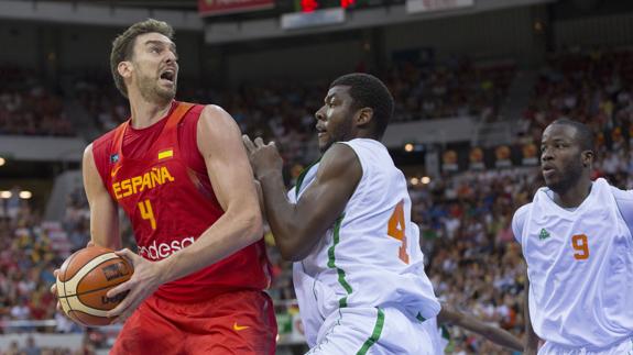 Pau Gasol, en pleno partido. 