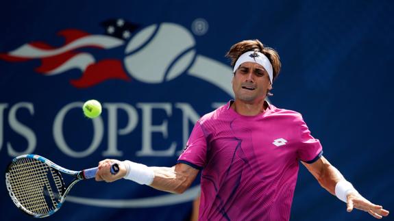 David Ferrer, durante su partido en el Abierto de Estados Unidos. 