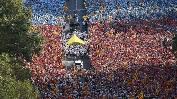 Manifestación por la Diada en Barcelona el año pasado.