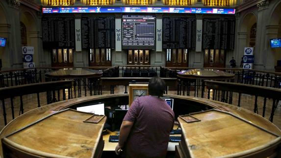 Interior de la Bolsa de Madrid. 