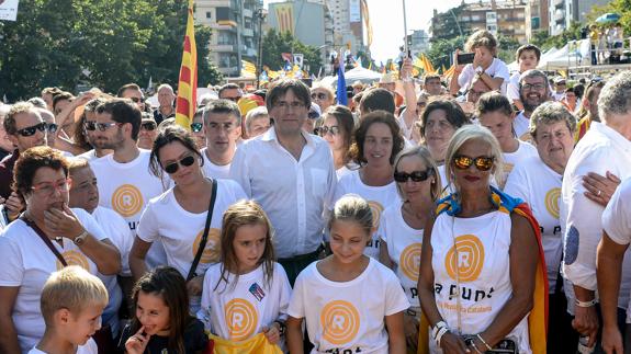 Carles Puigdemont, durante los actos de la Diada. 