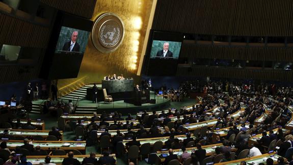 El presidente brasileño, Michel Temer, pronuncia su discurso.