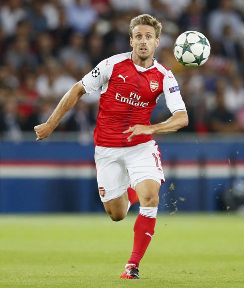 Nacho Monreal, en un partido con el Arsenal. 