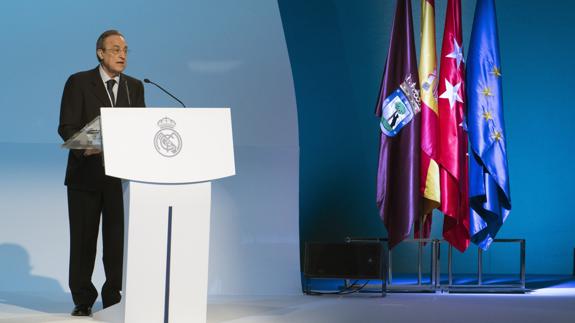 Florentino Pérez, durante la Asamblea. 