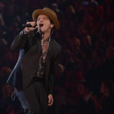 Bruno Mars en concierto.