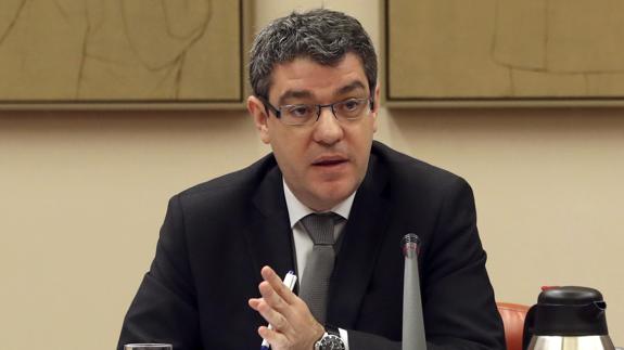 El ministro de Energía, Álvaro Nadal, esta mañana en el Congreso.