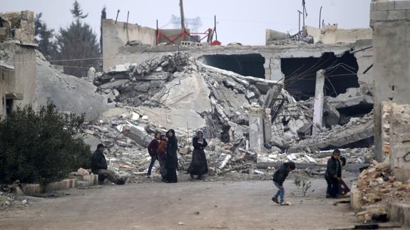 Siria, destrozada por bombardeos.