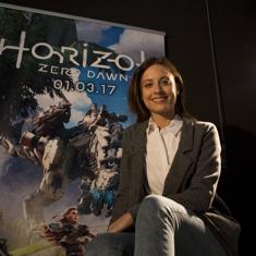 Michelle Jenner, en una sesión de doblaje para el videojuego Horizon: Zero Dawn.