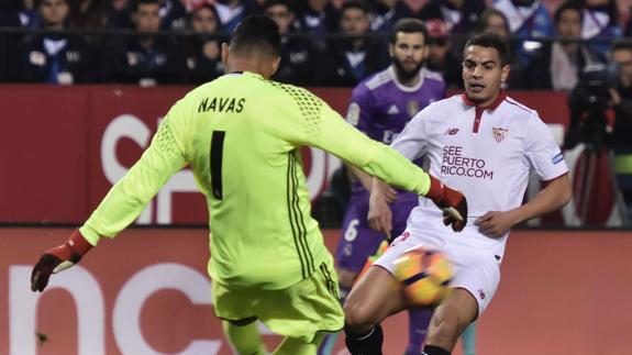 Keylor Navas, ante el Sevilla. 