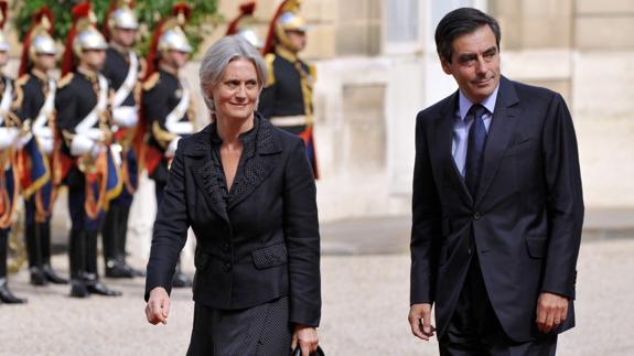 François Fillon y su mujer Penelope Kathryn Clarke.