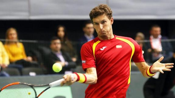 Pablo Carreño, durante el enfrentamiento Croacia-España de la Davis.