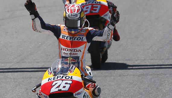 Dani Pedrosa celebra su victoria. 