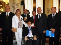 Rodríguez Carrión (sentado), en el Ayuntamiento de Málaga el pasado fin de semana.