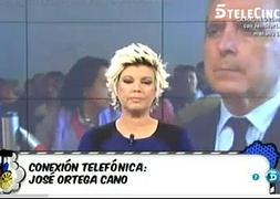 Momento en el que Ortega Cano entró por teléfono al programa para pedir respeto.:: Telecinco