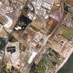 Imagen aérea de la zona de Arraijanal en la que aparece el proyecto inicial de La Academia