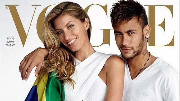 Giselle Bündchen y Neymar, para Vogue. 