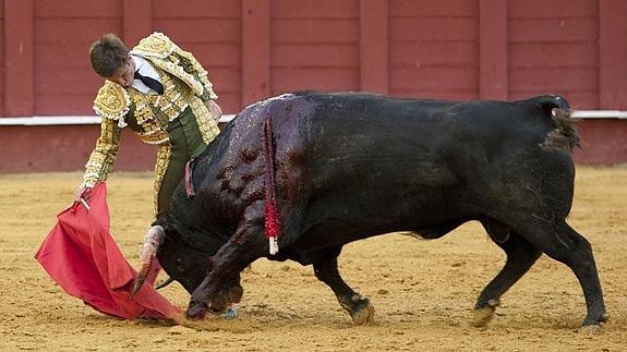 El Juli, en una corrida de toros el pasado mes de abril en Málaga. 