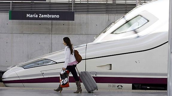 Llegada de una pasajera a la estación de Málaga