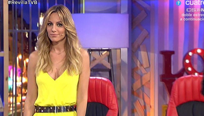 El generoso escote que lució Edurne en el programa.