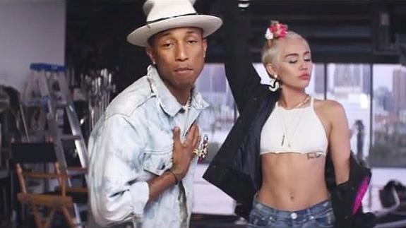 Pharrell Williams y Miley Cyrus.