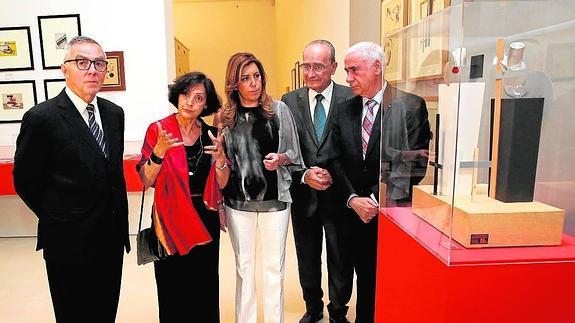 José Lebrero, Oliva M. Rubio, Susana Díaz, Francisco de la Torre y Luciano Alonso, en el Museo Picasso. 