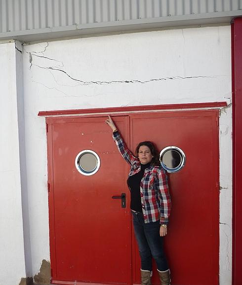 Imagen de archivo de la grieta sobre la puerta del gimnasio