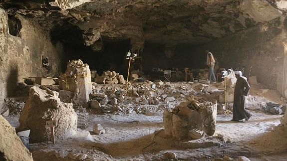 Capilla de la tumba del visir AmenHotep Huy, situada cerca de la ciudad egipcia de Luxor. 