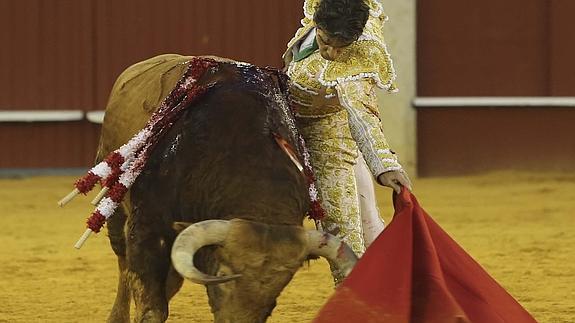 José Tomás, en la faena al sexto toro el 23 de agosto en La Malagueta H. C. 