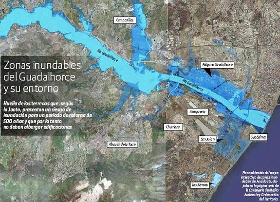 Un estudio de inundabilidad de la Junta anula los proyectos urbanísticos en el Guadalhorce