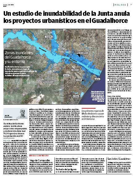 Un estudio de inundabilidad de la Junta anula los proyectos urbanísticos en el Guadalhorce