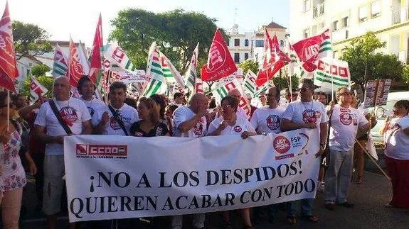 Manifestación contra los despidos en Estepona. 