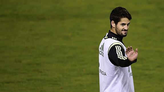 Isco, en un entrenamiento reciente con la selección.