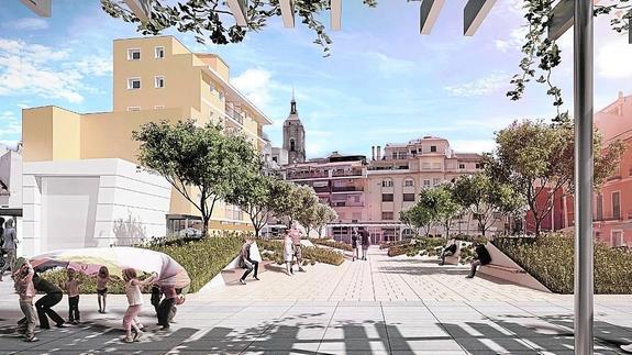 Recreación de cómo quedará la plaza de Camas. 