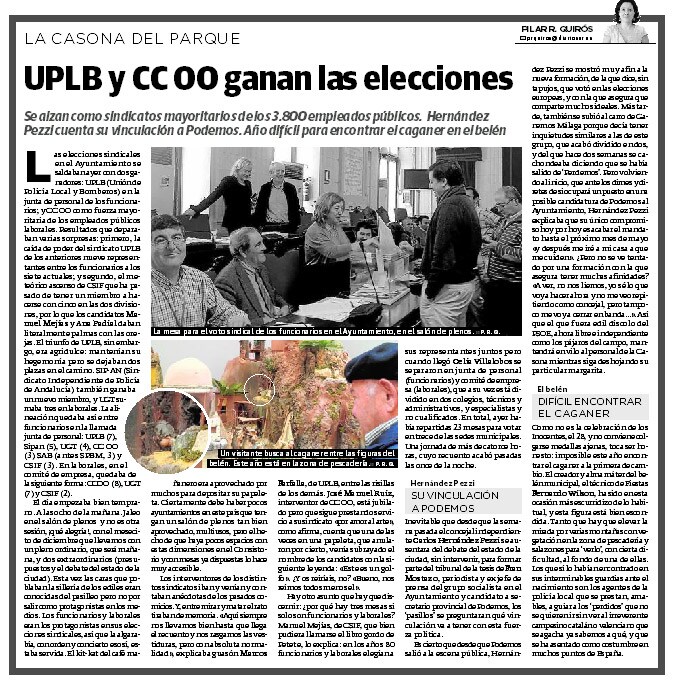 UPLB y CC OO ganan las elecciones