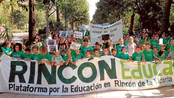 La Plataforma por la Educación de Rincón de la Victoria ha venido movilizándose en los últimos meses.