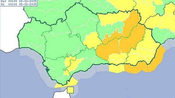 Alerta amarilla en Ronda por nevadas y bajada de las temperaturas de cuatro grados en toda la provincia