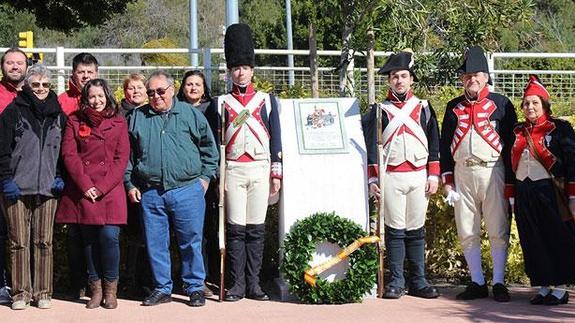 Acto del pasado 5 de febrero, coincidiendo con 205º Aniversario de la resistencia en Málaga frente a las tropas de Napoleón, que culminará en una ruta para la que se buscan voluntarios.