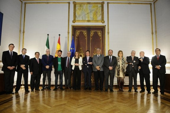Reunión de los rectores andaluces con la presidenta de la Junta, Susana Díaz. 