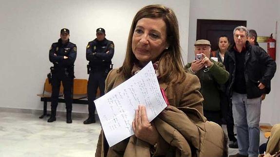 Pilar Sánchez, en los juzgados el pasado mes de enero. 